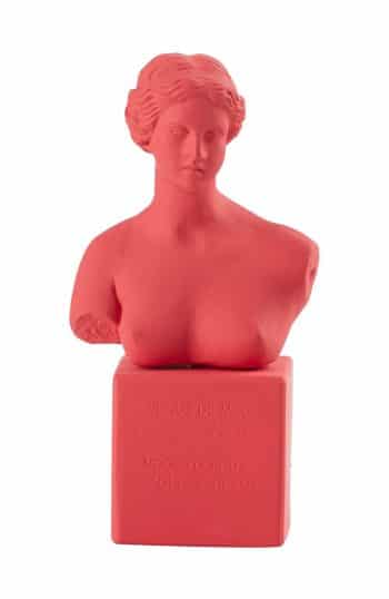 light red venus statue as greek statues