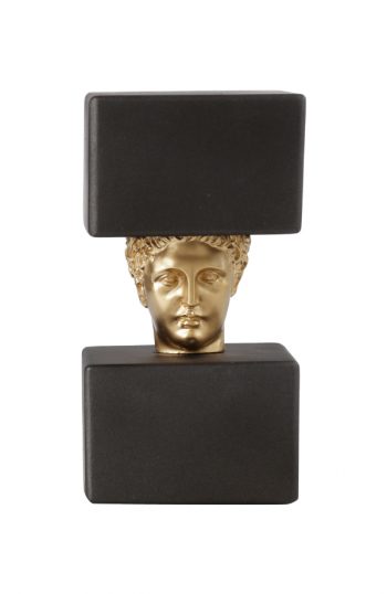 deco head man greek statue bookend
